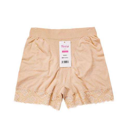 夏季莫代爾雙層襠部蕾絲花邊防走光打底褲