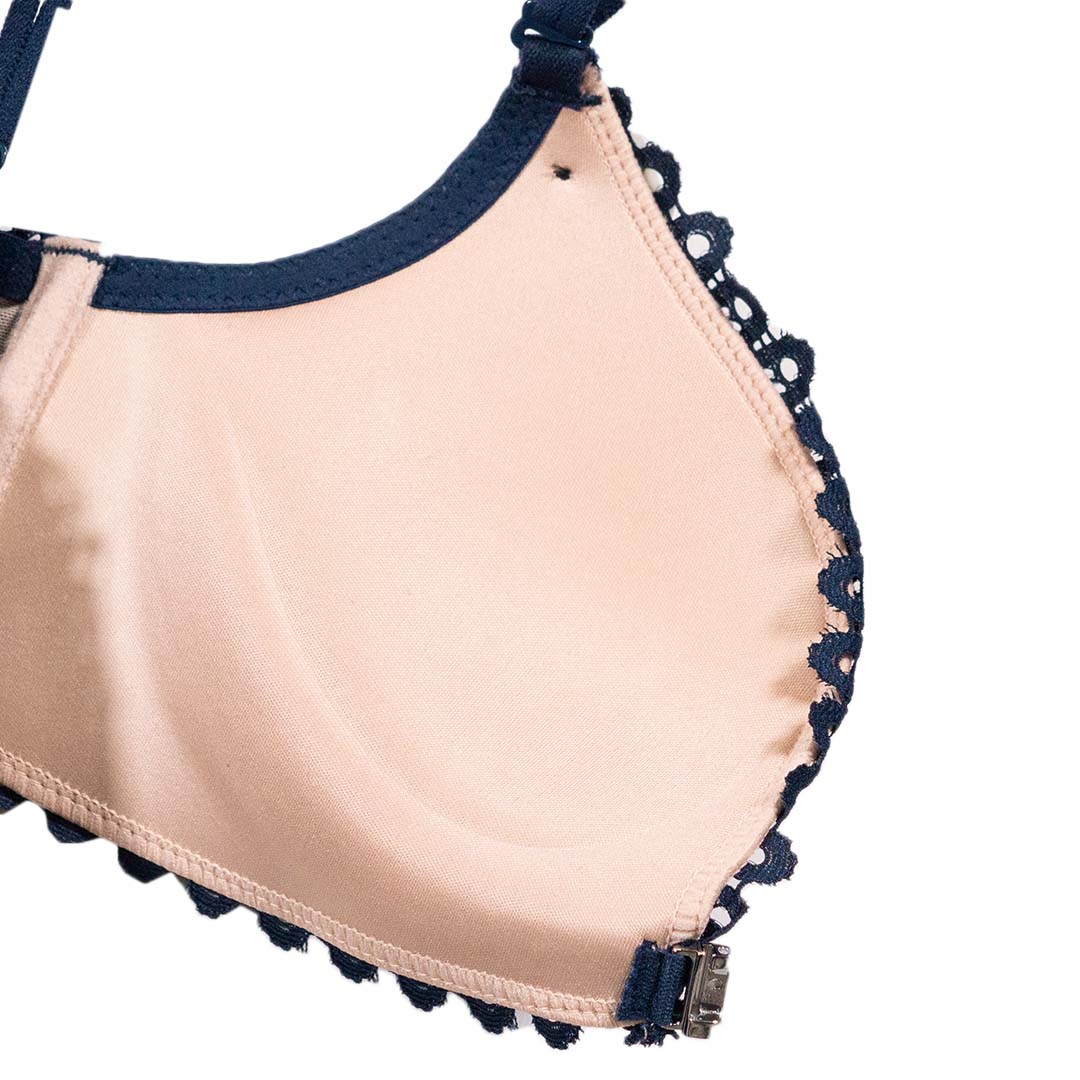 法式交叉美背無鋼圈性感前扣式內衣