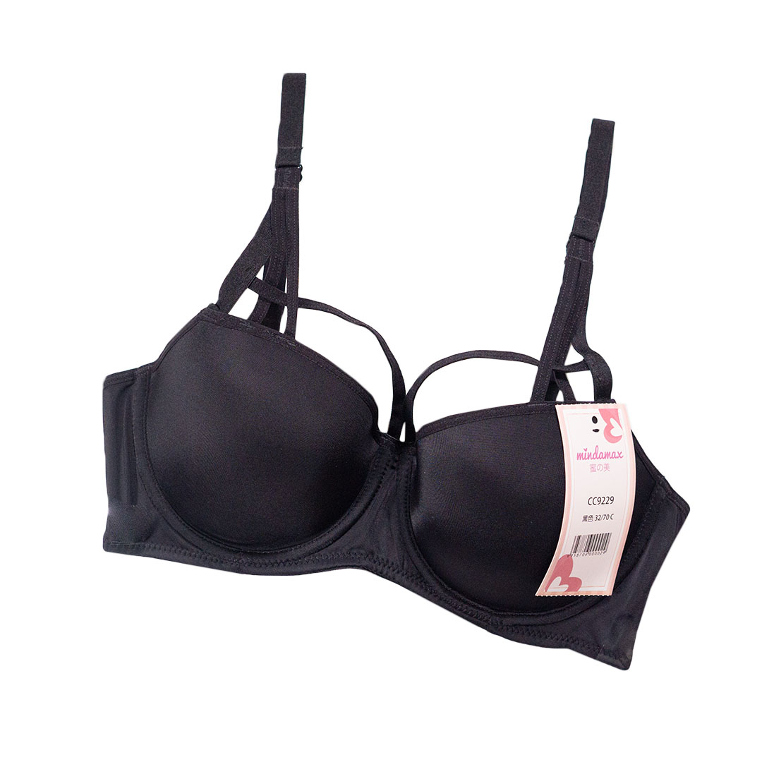 簡約光面小胸聚攏上托性感交叉肩帶有鋼圈內衣