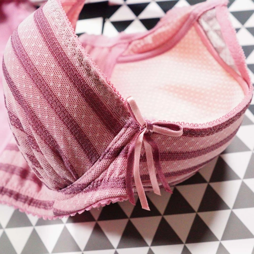 Summer cooling striped control top with chest-high functional bra design