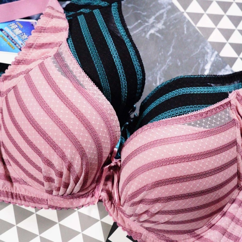 Summer cooling striped control top with chest-high functional bra design