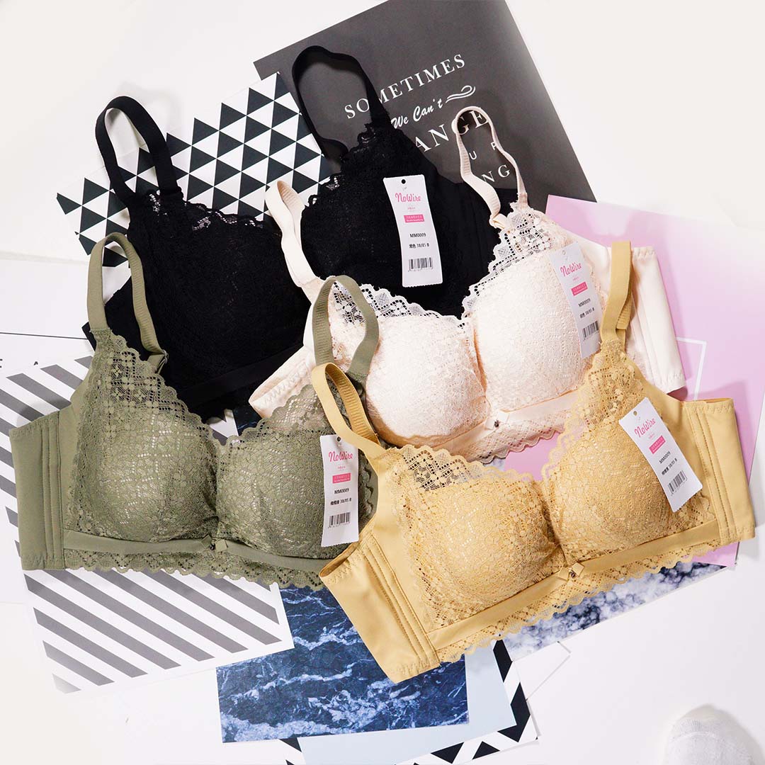 天然玫瑰精油輕柔透氣納米綿少女性感蕾絲內衣