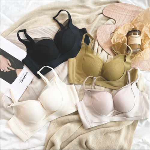 院線能量石塑型無痕無鋼圈小胸聚攏收副乳防下垂調整型內衣