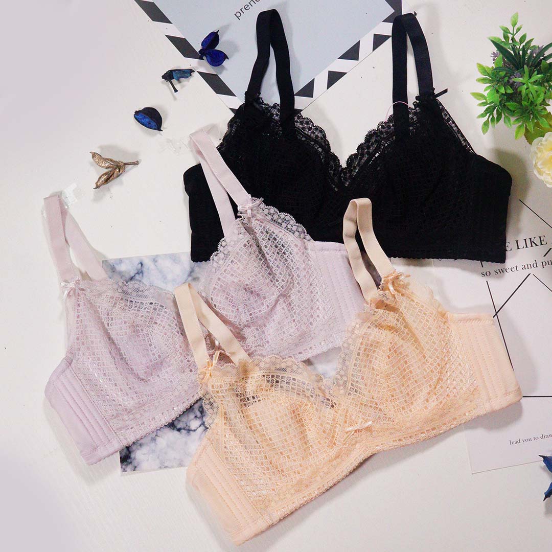 性感超薄水晶杯無海綿軟鋼圈透明蕾絲內衣