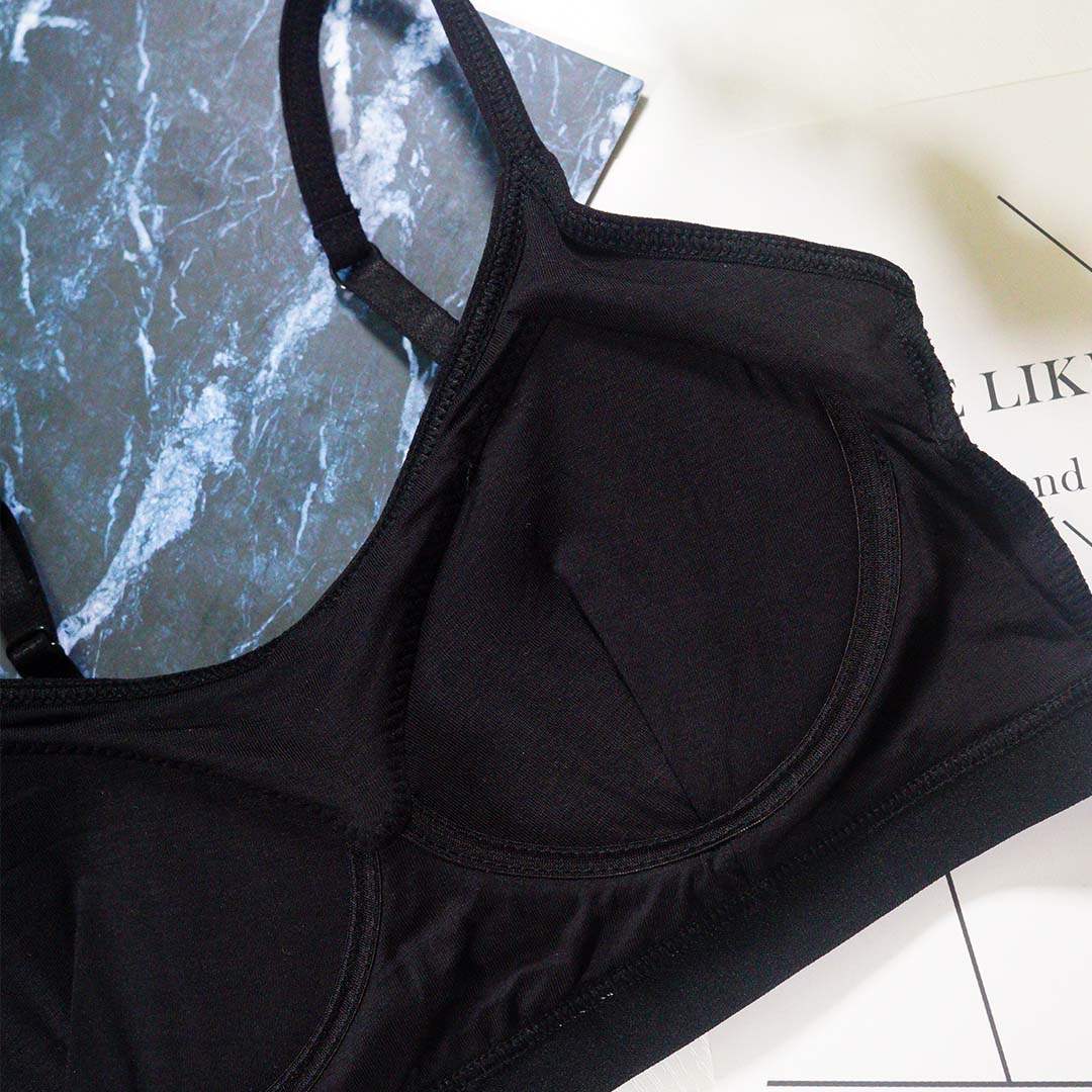 透氣網布抹胸一體式運動短吊帶無鋼圈帶胸墊內衣