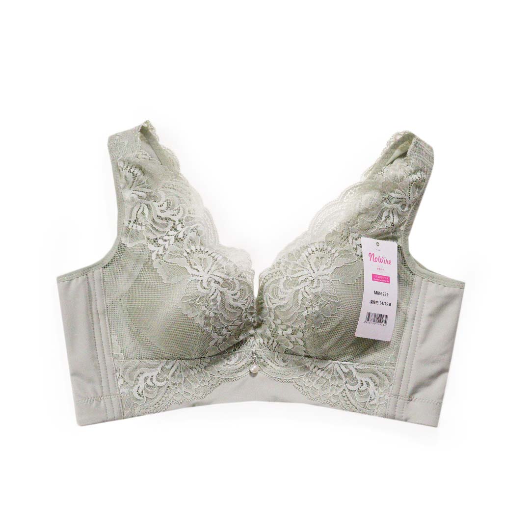 性感蕾絲孔雀磁滑滑杯無鋼圈聚攏收副乳防下垂調整型內衣