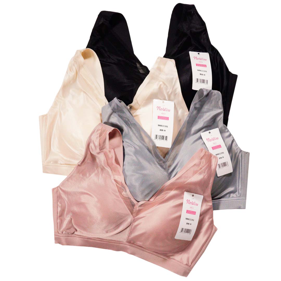 輕柔透氣無鋼圈天然桑蠶絲養護內衣