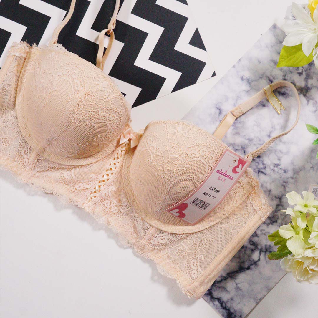 五排扣性感蕾絲鏤空聚攏舒適上薄下厚有鋼圈內衣