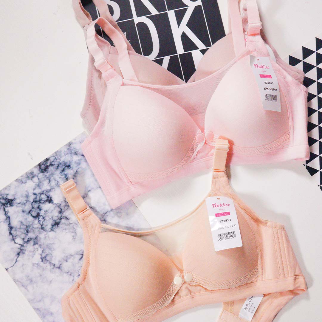 莫代爾哺乳内衣性感半透明前開扣無鋼圈孕婦內衣