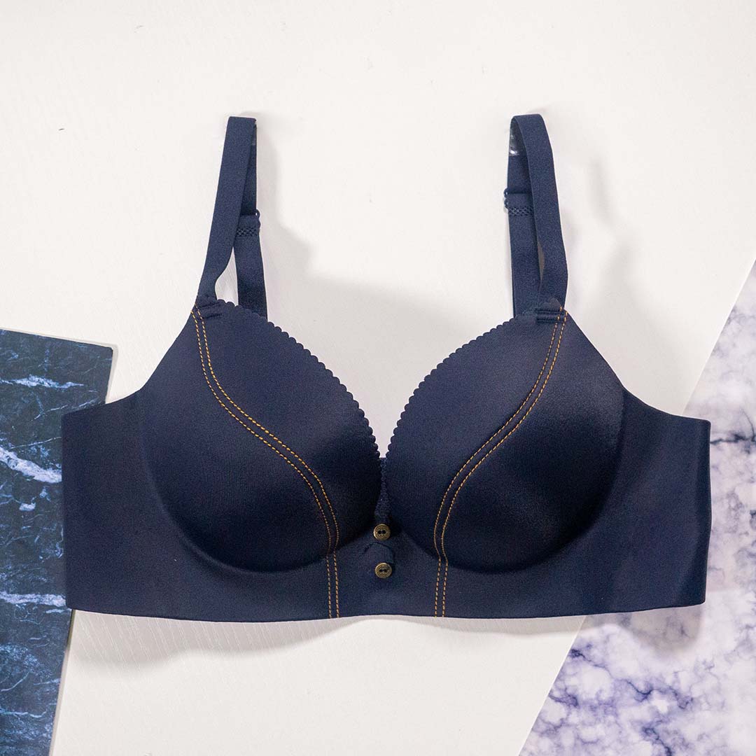 夏季日系紐扣性感嫵媚光面聚攏加厚內衣