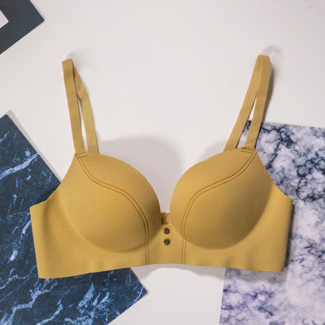 夏季日系紐扣性感嫵媚光面聚攏加厚內衣