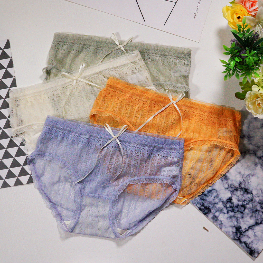 日系甜美性感蕾絲三角褲-四件裝