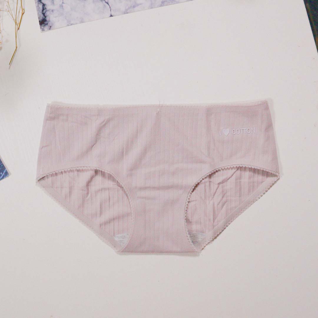 100%全棉抗菌無痕中腰提臀親膚透氣螺紋內褲