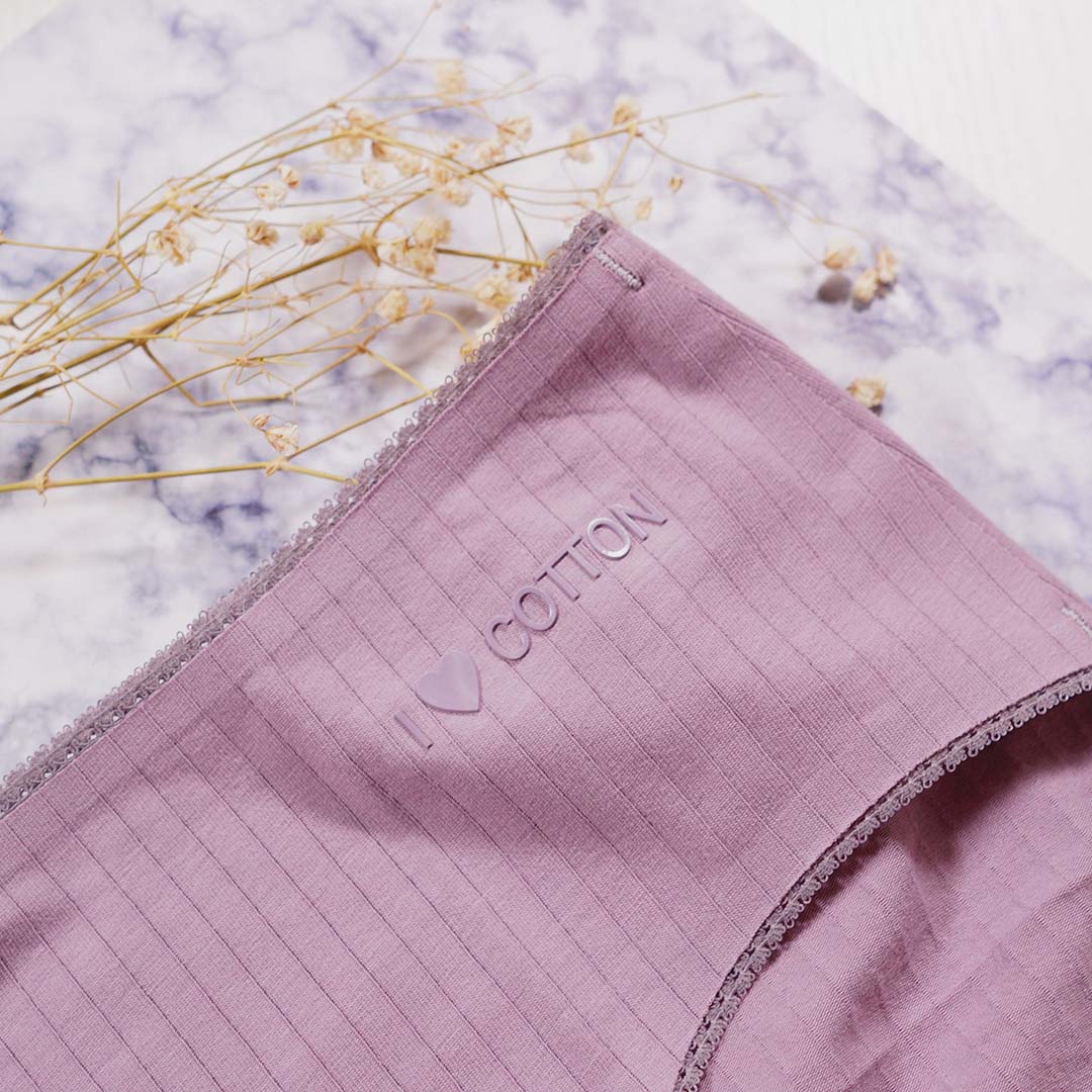 100%全棉抗菌無痕中腰提臀親膚透氣螺紋內褲