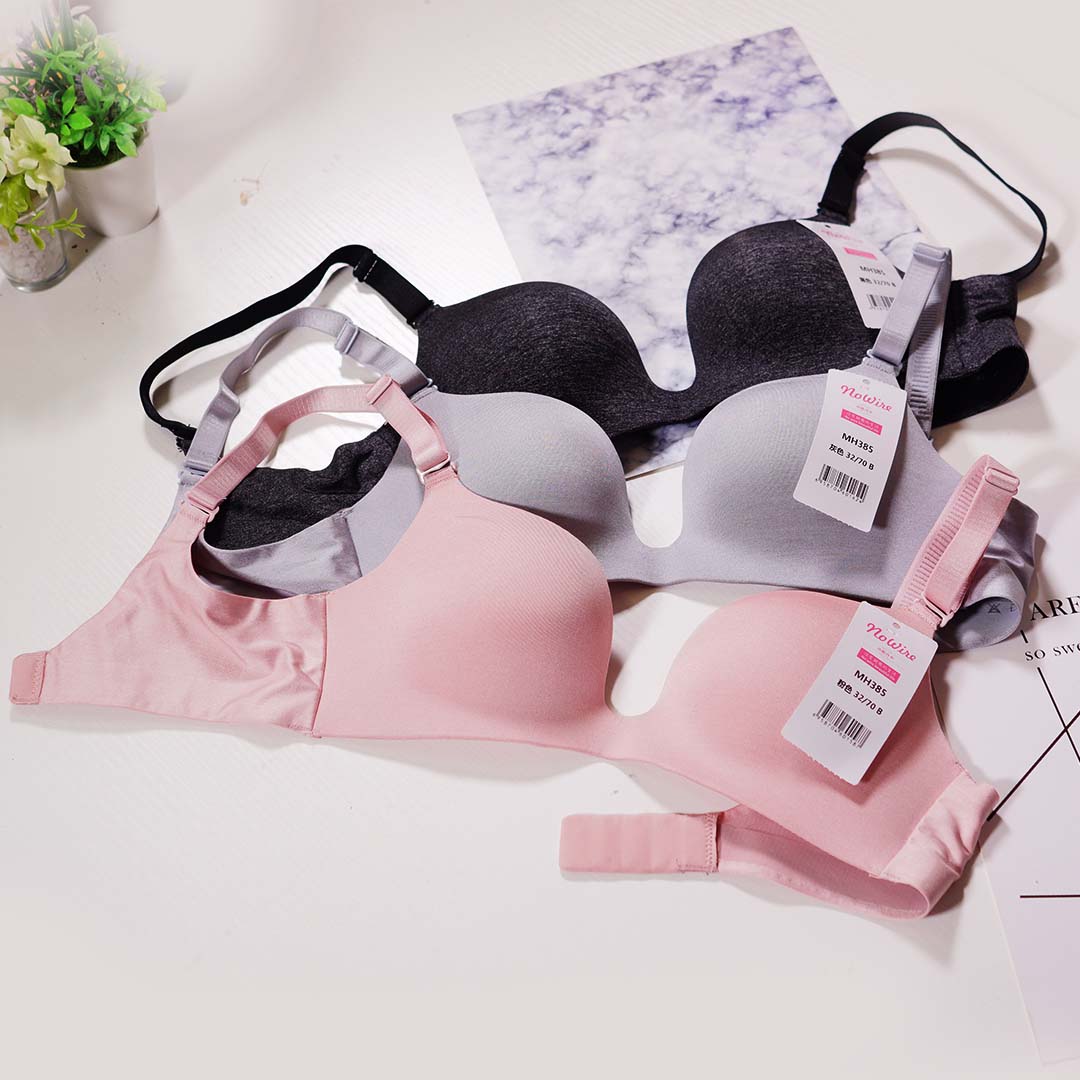 無痕無鋼圈一片式深V聚攏內衣-兩排扣