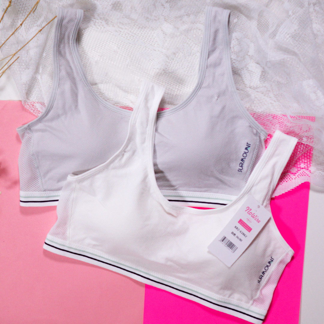 夏季透氣網孔青春發育少女內衣