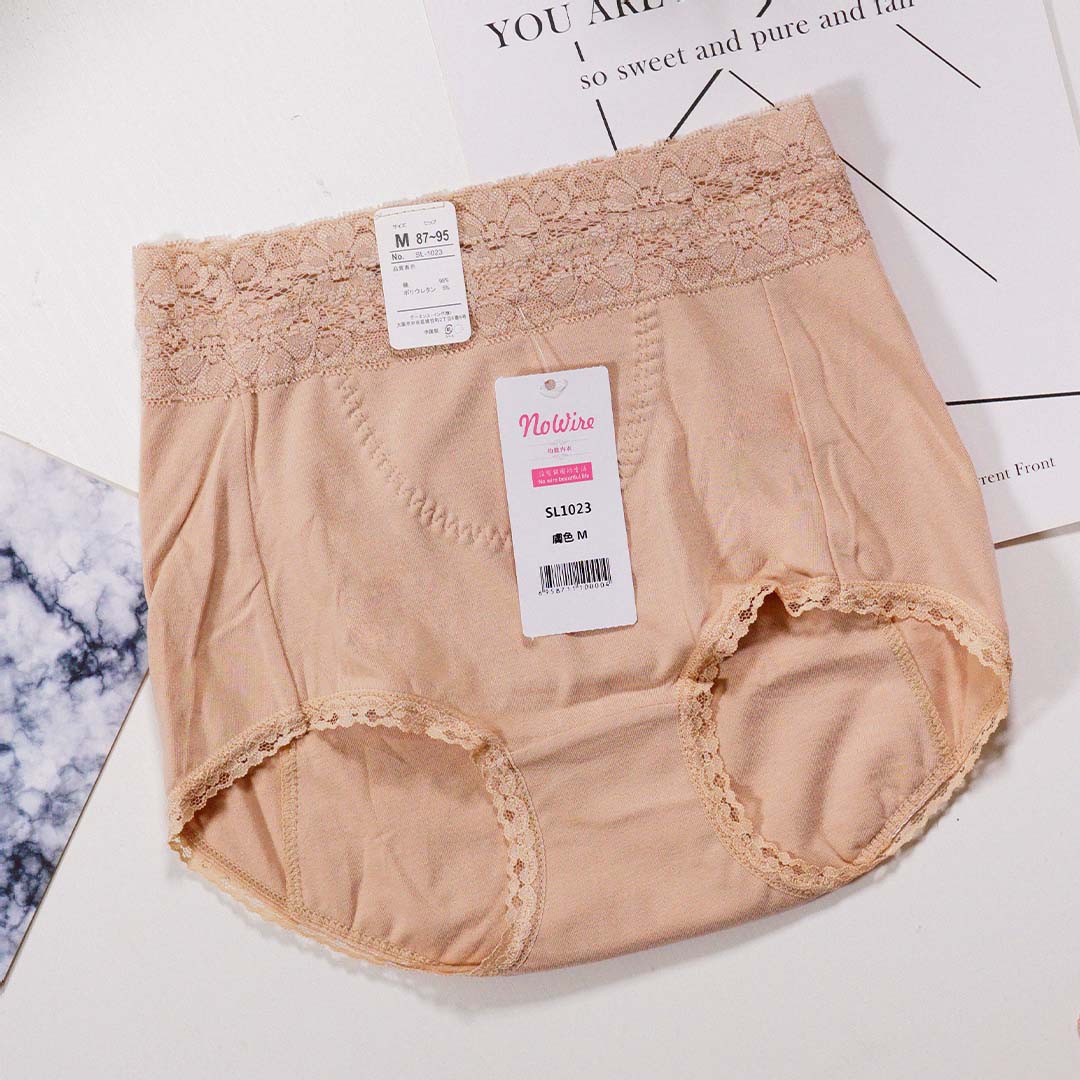 蕾絲花邊純棉中間防漏生理褲