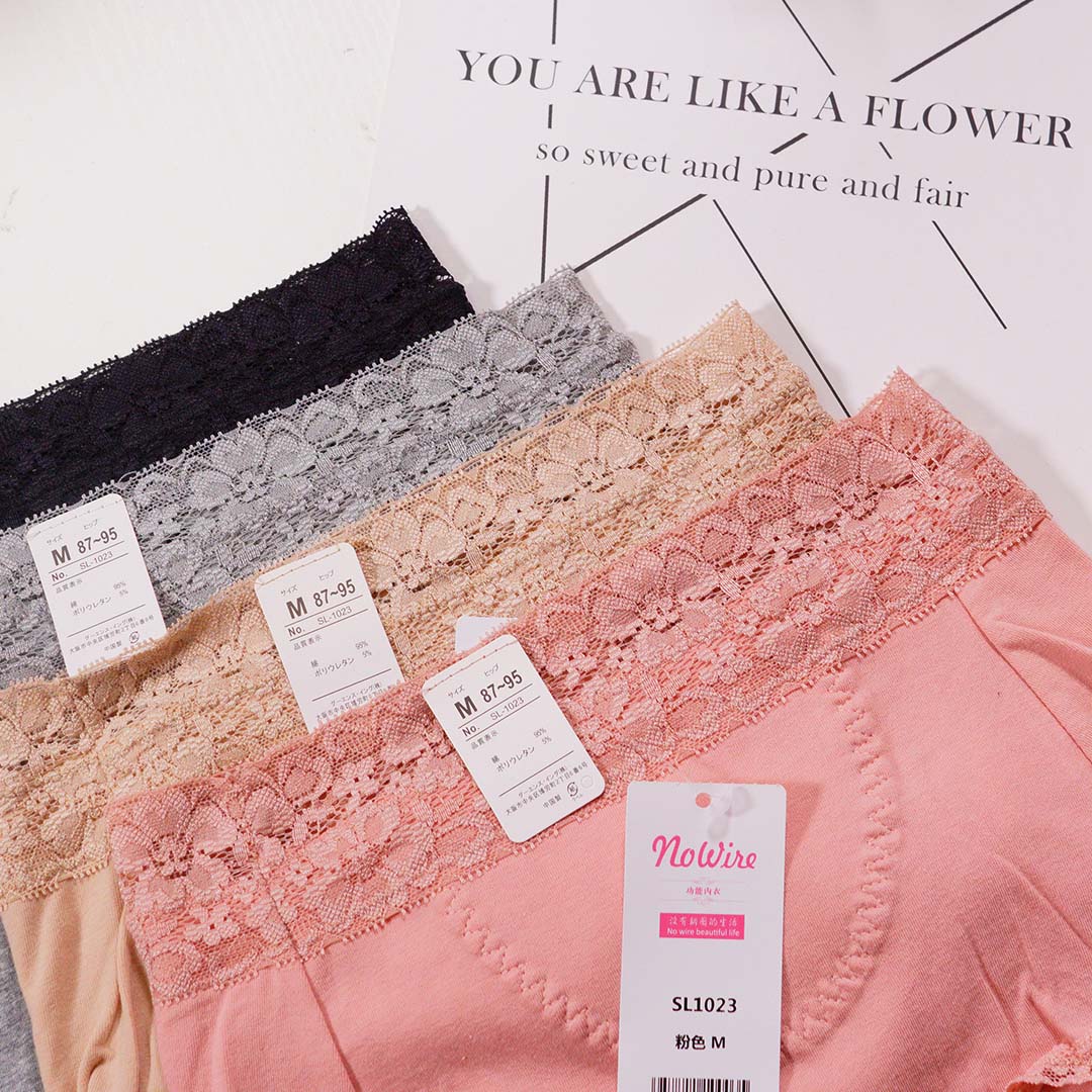 蕾絲花邊純棉中間防漏生理褲
