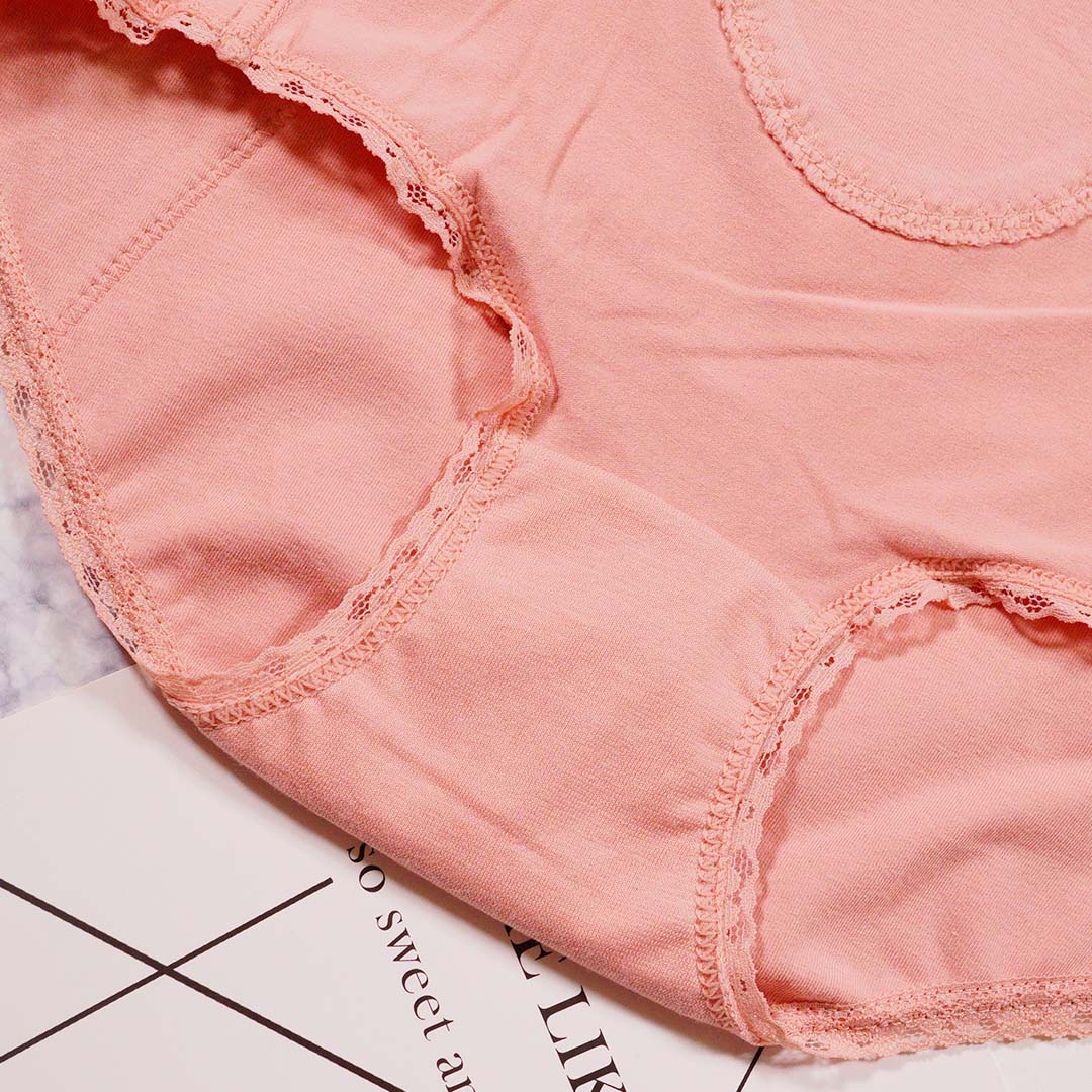 蕾絲花邊純棉中間防漏生理褲