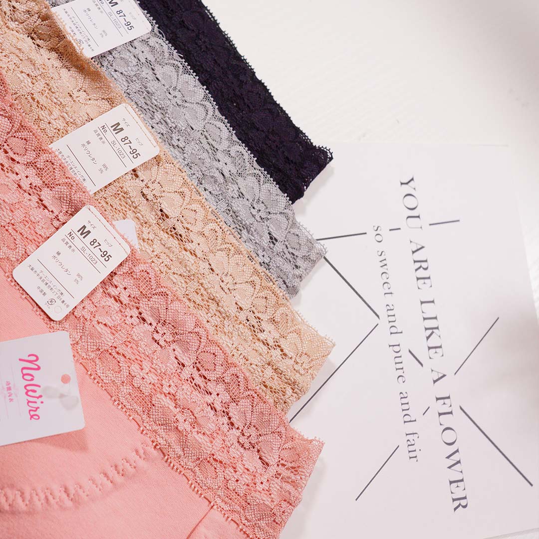 蕾絲花邊純棉中間防漏生理褲