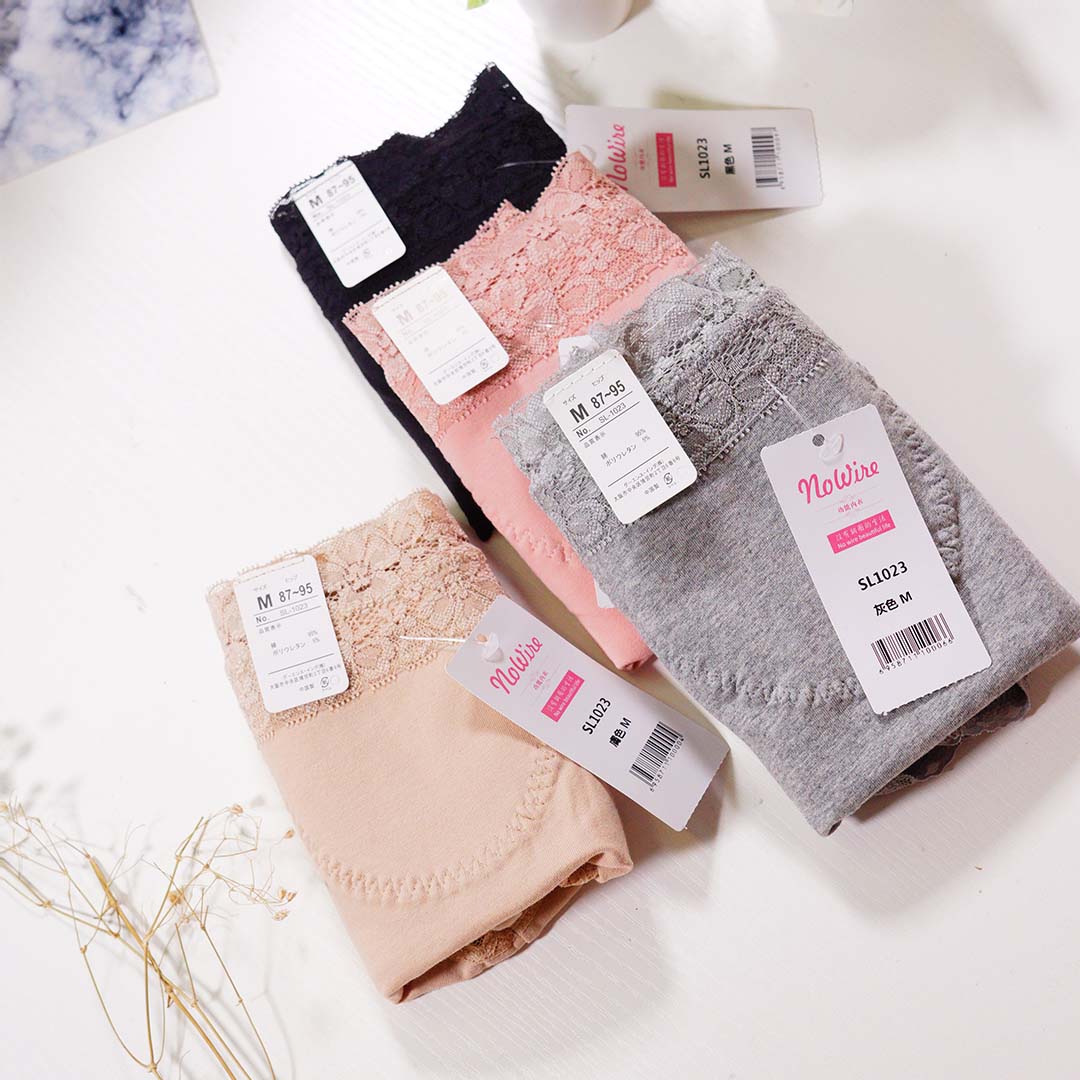 蕾絲花邊純棉中間防漏生理褲