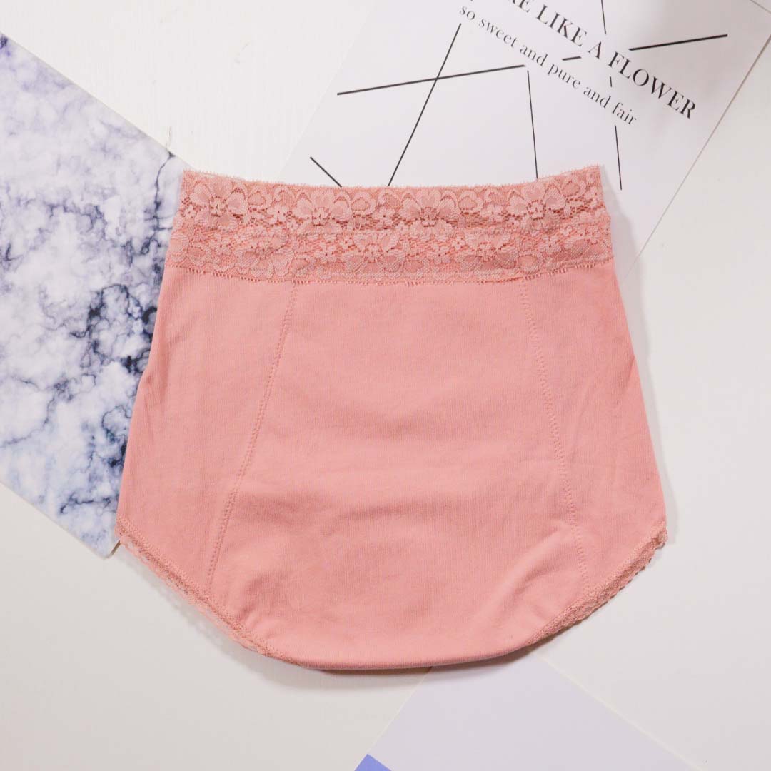 蕾絲花邊純棉中間防漏生理褲