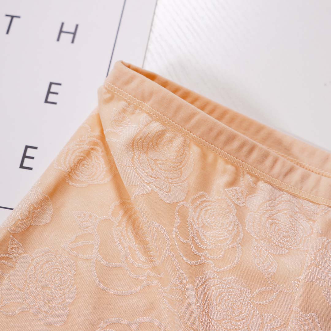 冰絲無痕提花平角安全褲防走光褲