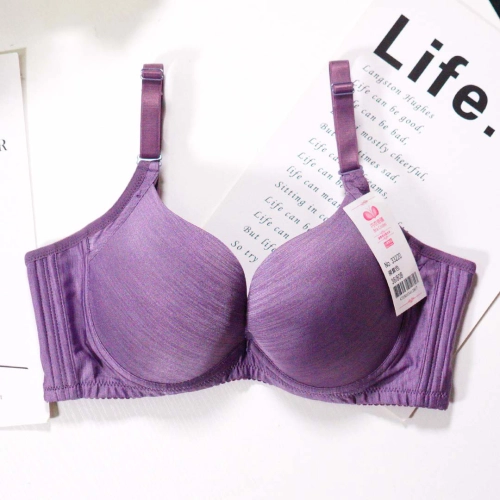 素面咖啡紗超包超舒適零雞心深V內衣 - 鋼圈