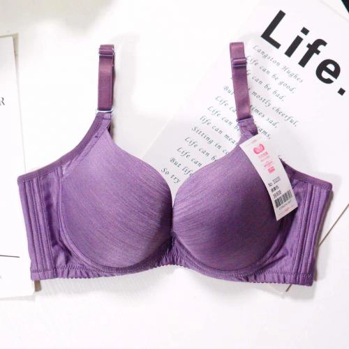 素面咖啡紗超包超舒適零雞心深V內衣 - 鋼圈