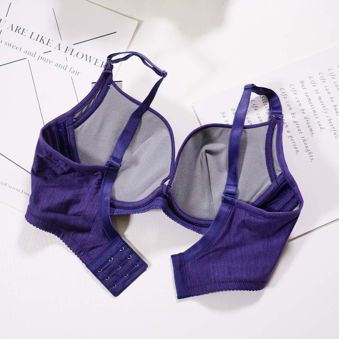 素面咖啡紗超包超舒適零雞心深V內衣