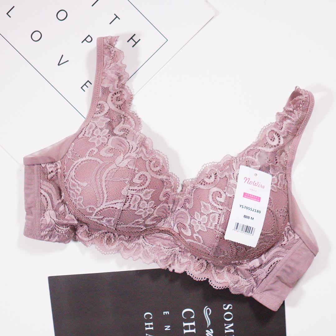 可拆卸海綿墊聚攏無痕無鋼圈蕾絲內衣(BR016)