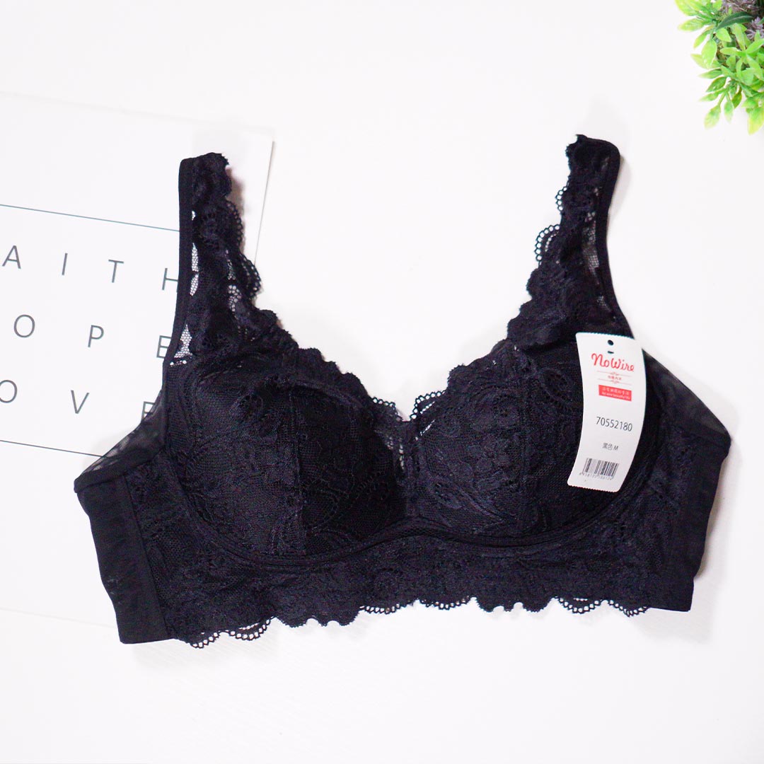 可拆卸海綿墊聚攏無痕無鋼圈蕾絲內衣(BR016)