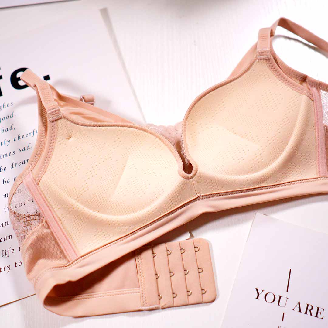 無鋼圈B杯中厚性感蕾絲美背舒適透氣內衣MM8936