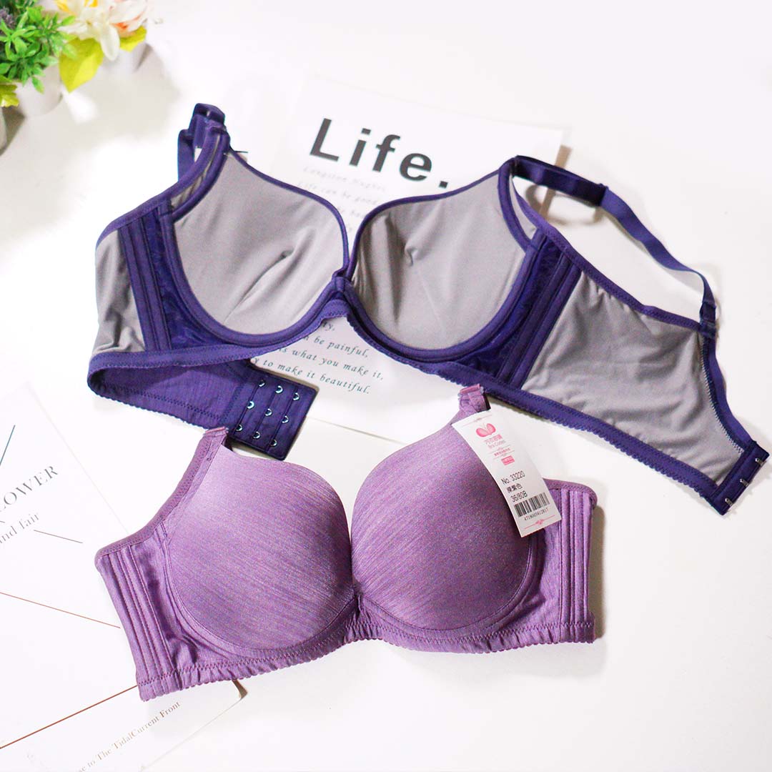 素面咖啡紗超包超舒適零雞心深V內衣