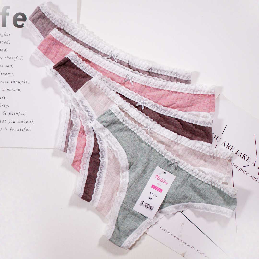 新款彩棉桑蠶絲抗菌無痕丁字褲