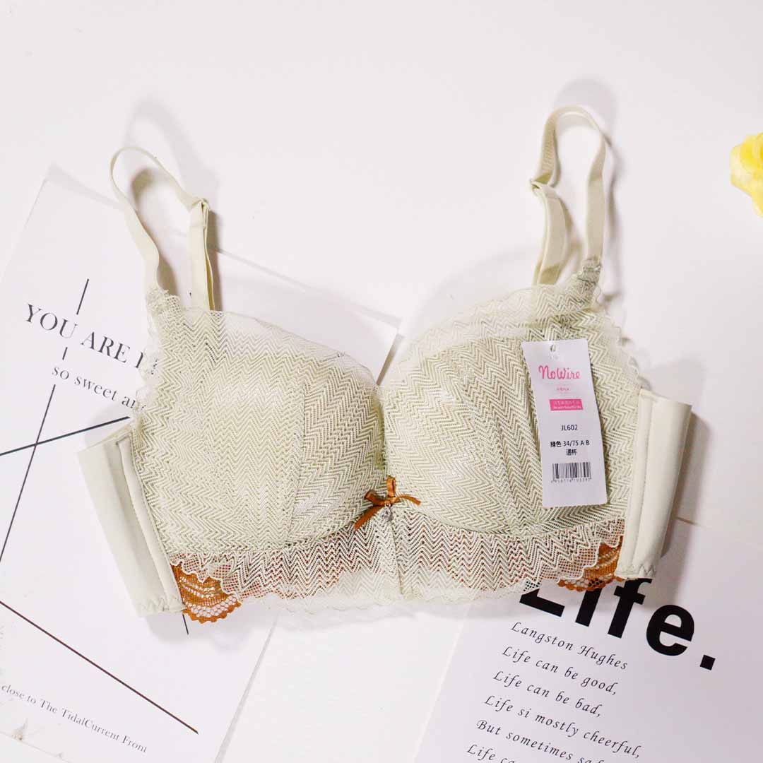 輕柔舒適網紗蕾絲杯面小胸聚攏上托無鋼圈調整型內衣