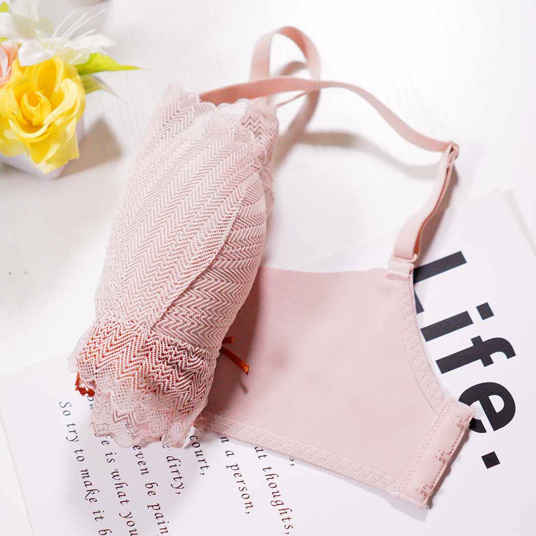 輕柔舒適網紗蕾絲杯面小胸聚攏上托無鋼圈調整型內衣