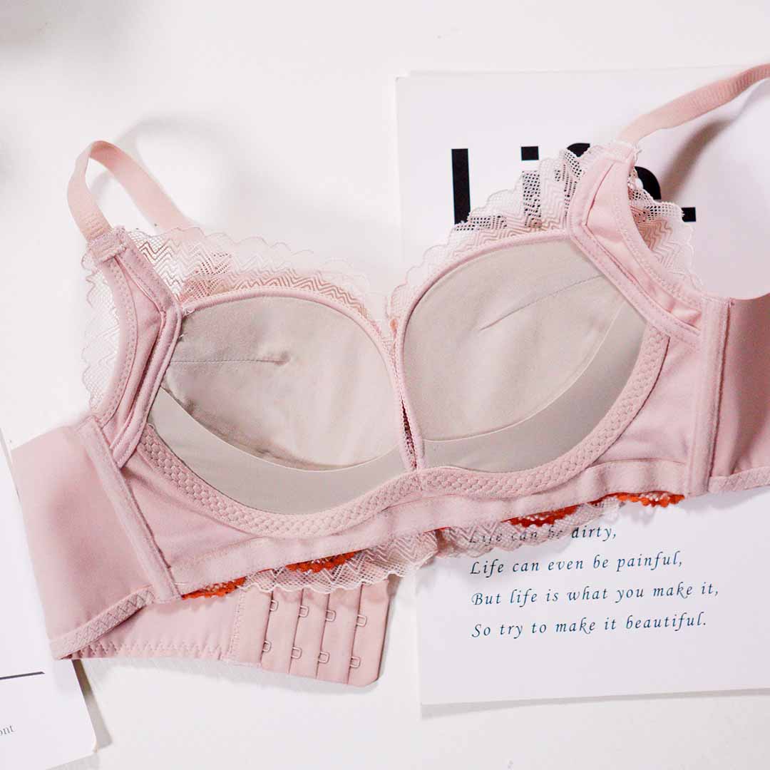 輕柔舒適網紗蕾絲杯面小胸聚攏上托無鋼圈調整型內衣