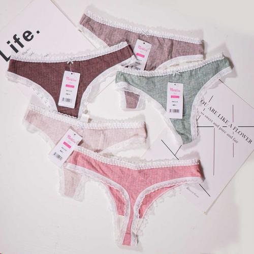 新款彩棉桑蠶絲抗菌無痕丁字褲