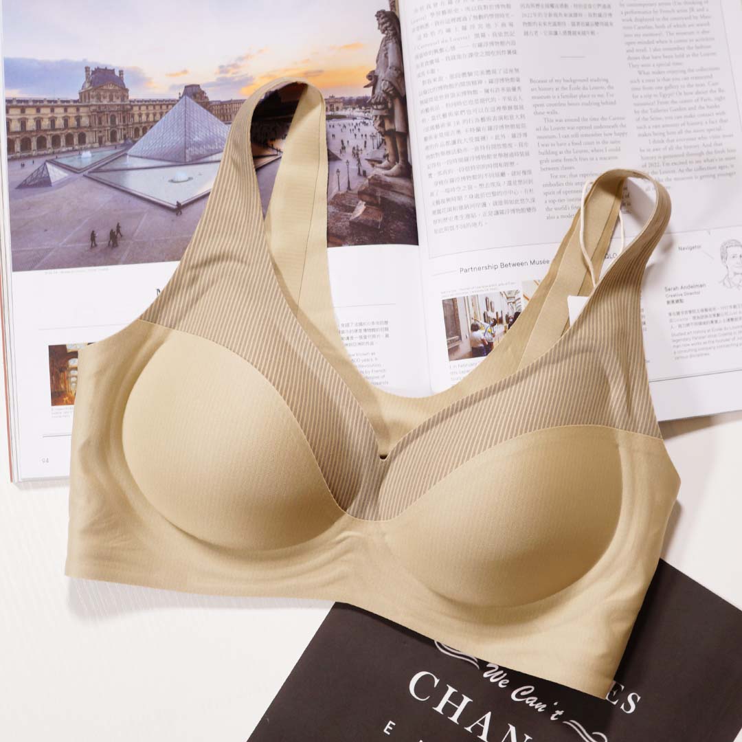 條紋撞色無痕無鋼圈果凍軟支撐Air空氣內衣