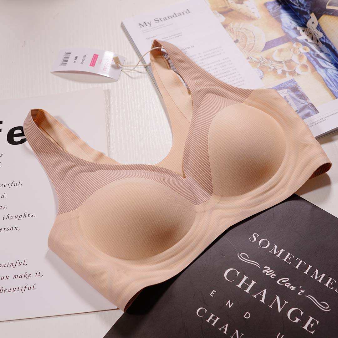 條紋撞色無痕無鋼圈果凍軟支撐Air空氣內衣