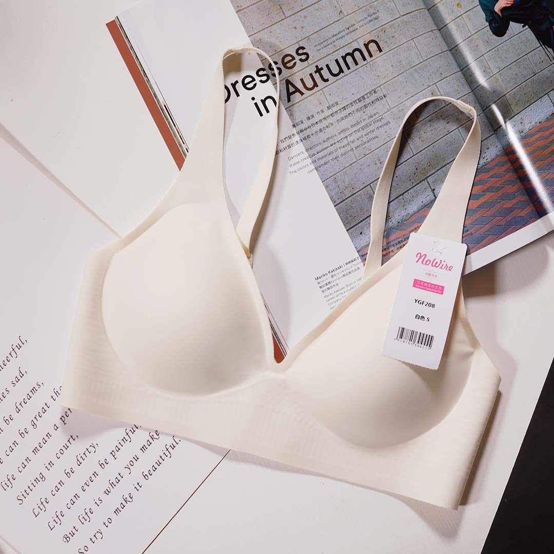法式深V祼感無痕果凍軟支撐條無鋼圈內衣