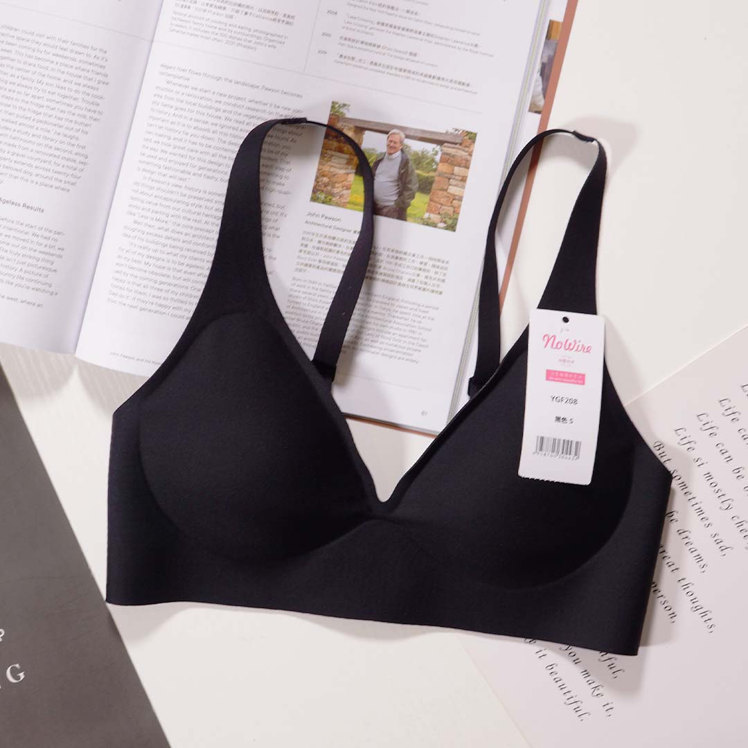 法式深V祼感無痕果凍軟支撐條無鋼圈內衣