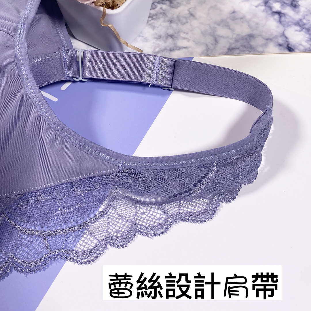 蕾絲拼接光面絲滑無鋼圈內衣