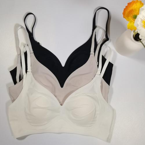 Bare ice leather single breasted invisible back without scars wirless bra - Wireless