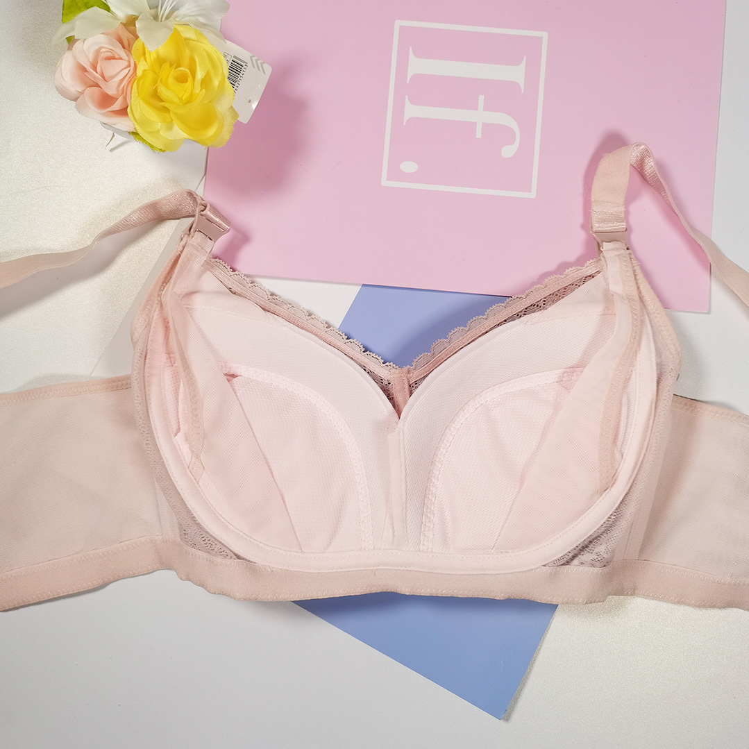 輕盈薄料性無鋼圈蕾絲調整型哺孕內衣