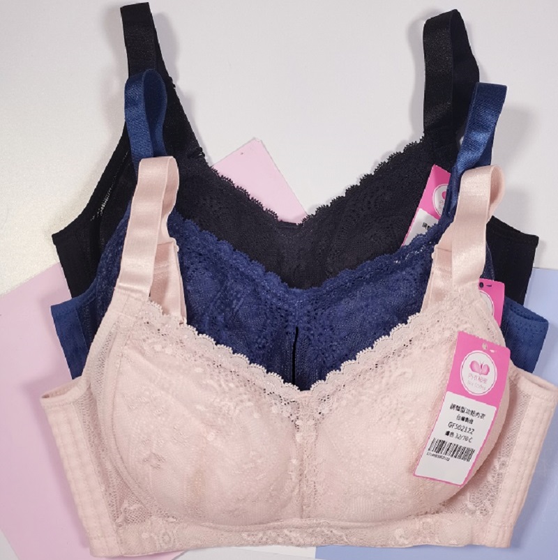 輕盈薄料無鋼圈蕾絲調整型內衣 - 無鋼圈