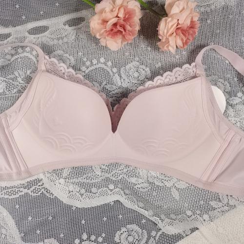 Three-dimensional soft cotton breathable wave-shaped cup without steel ring adjustable underwear