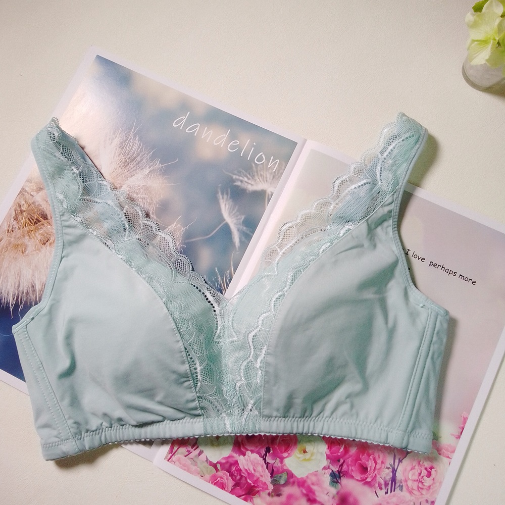 蕾絲拼接光面絲滑無鋼圈內衣
