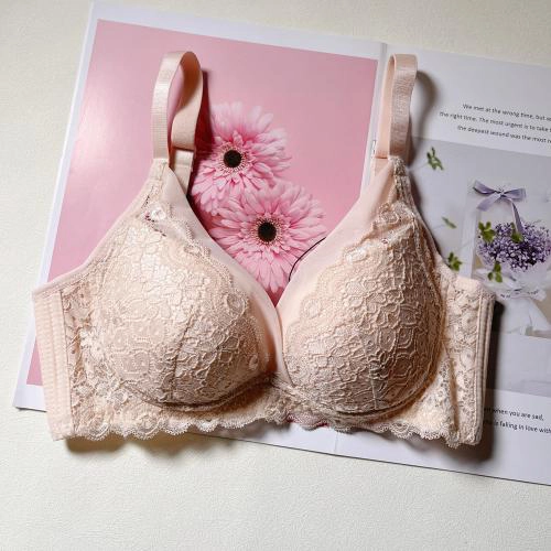 純色蕾絲優雅無鋼圈內衣-涼感除臭